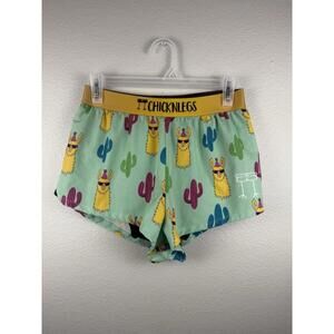 Chicknlegs Chicken Legs Athletic Running Shorts Turquoise Llamas Cacti Lined S